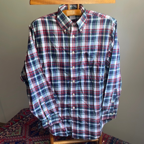 Brooks Brothers size medium original polo shirt light cotton madras pattern - Picture 1 of 8